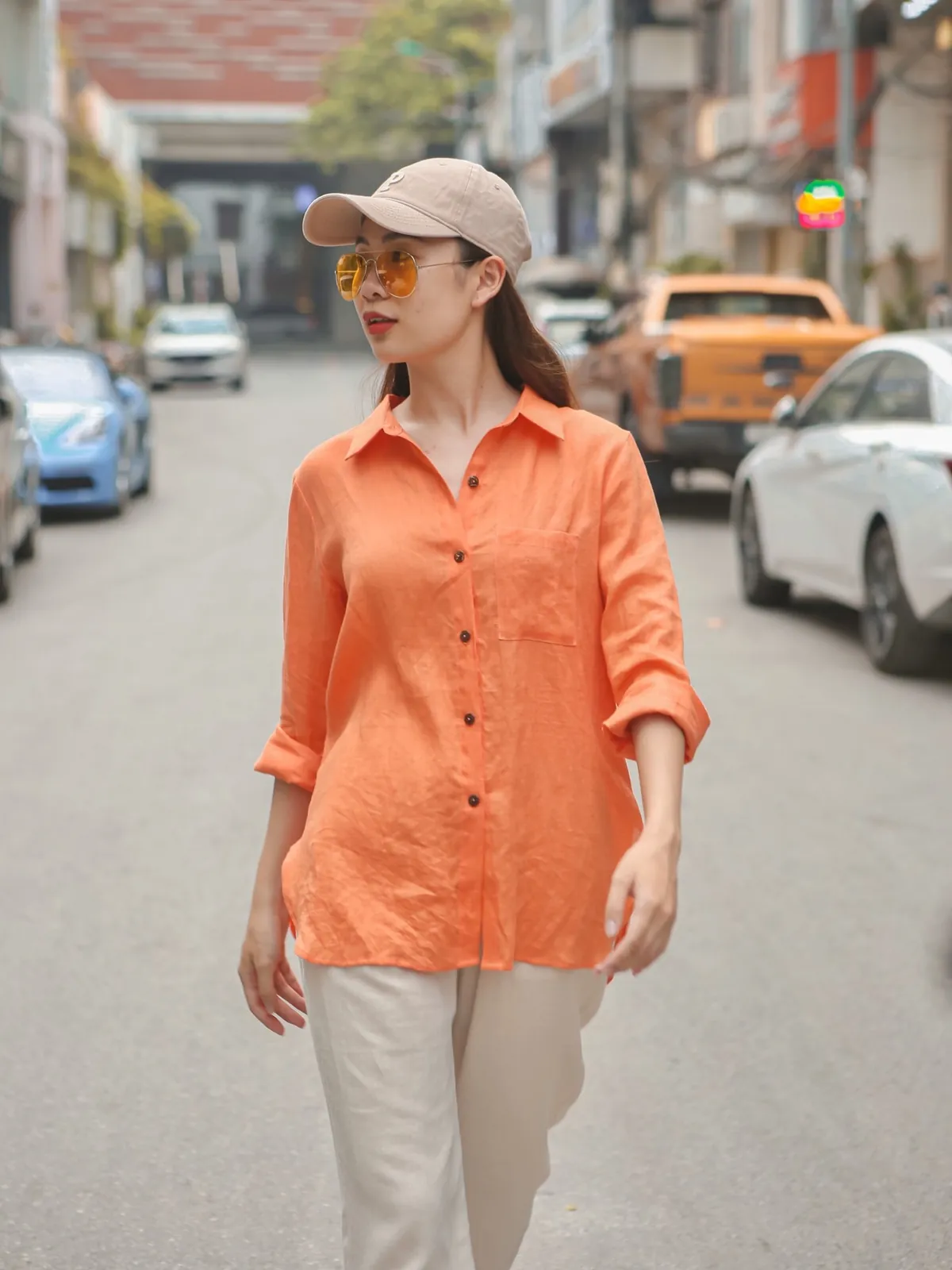 Áo sơ mi cổ đức tay dài